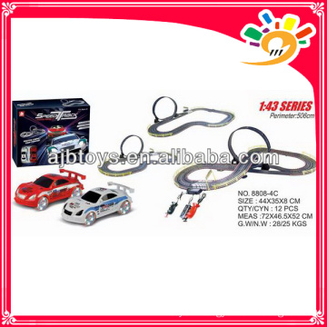 race track long track toy car with hand generator electric toy race track